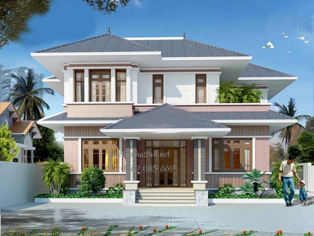 Nhu cầu thiết kế nhà 2 tầng 4 phòng ngủ 