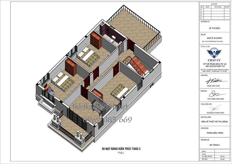 Phối cảnh 3D tầng 1