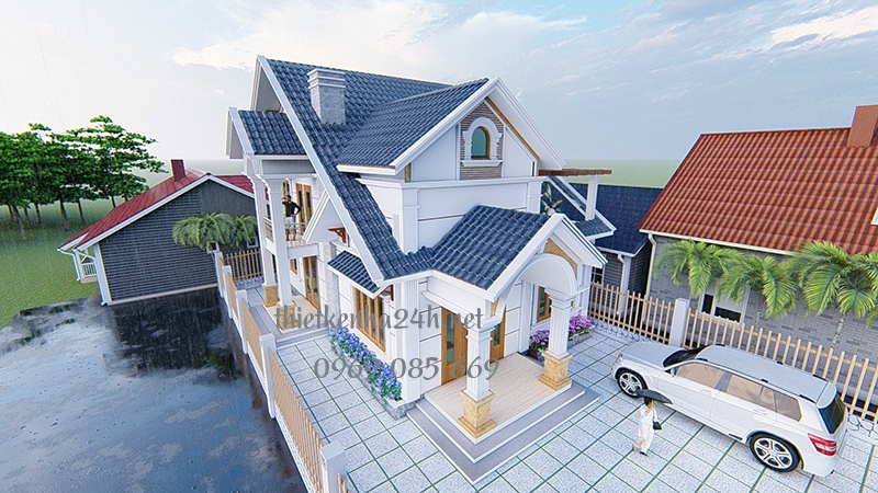 M&agrave;u sắc chủ đạo l&agrave; m&agrave;u trắng, kết hợp với c&aacute;c điểm nhấn m&agrave;u sắc ở phần m&aacute;i&nbsp;
