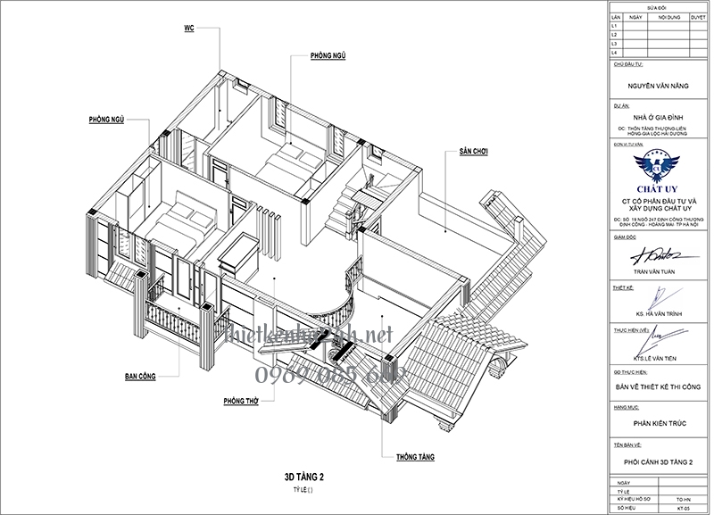 Phối cảnh 3D tầng 2