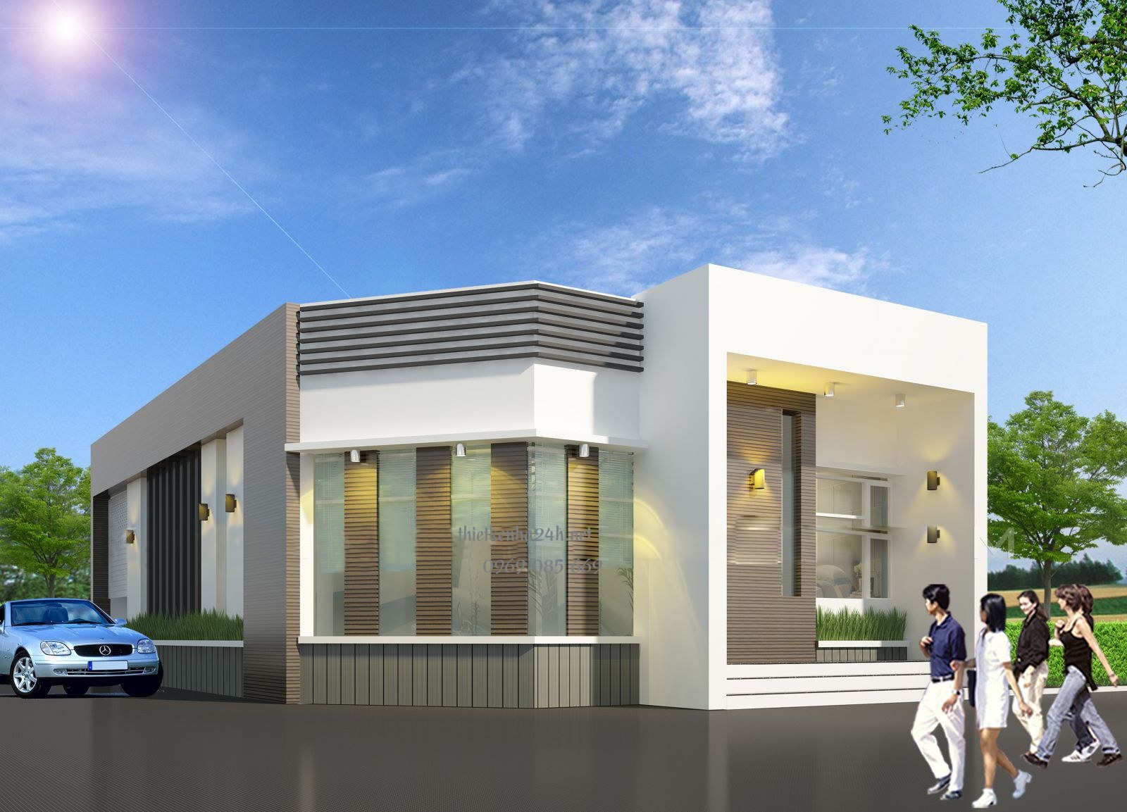 Tham khảo mặt tiền nhà ống 1 tầng 3 phòng ngủ kết hợp với chức năng kinh doanh 