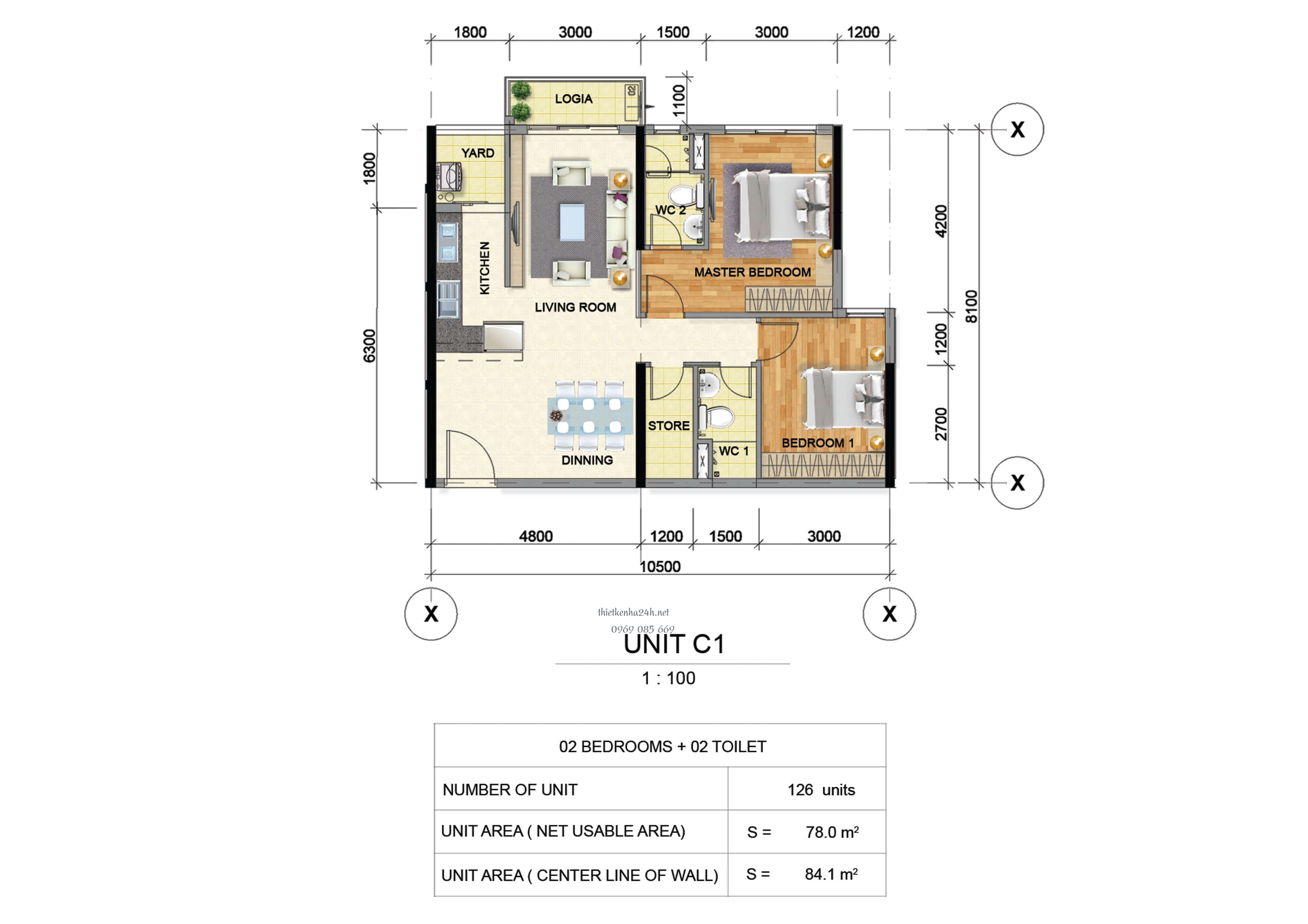 Diện tích tim tường 