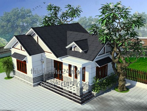 Thiết kế nhà cấp 4 có 3 phòng ngủ 1 phòng thờ có diện tích 100m2 