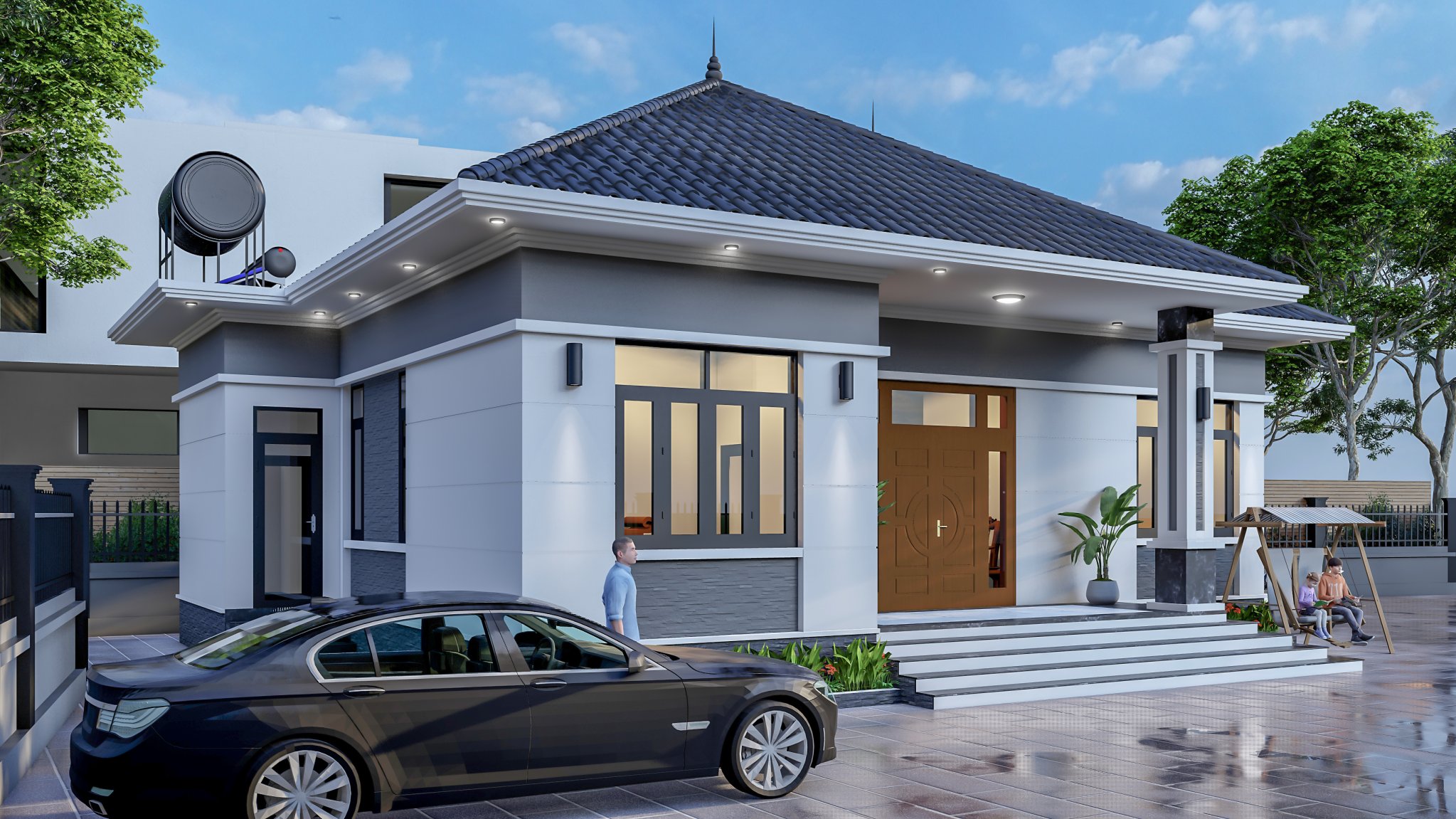 Tổng quan c&ocirc;ng tr&igrave;nh với ngoại thất đơn giản m&agrave; đẹp&nbsp;