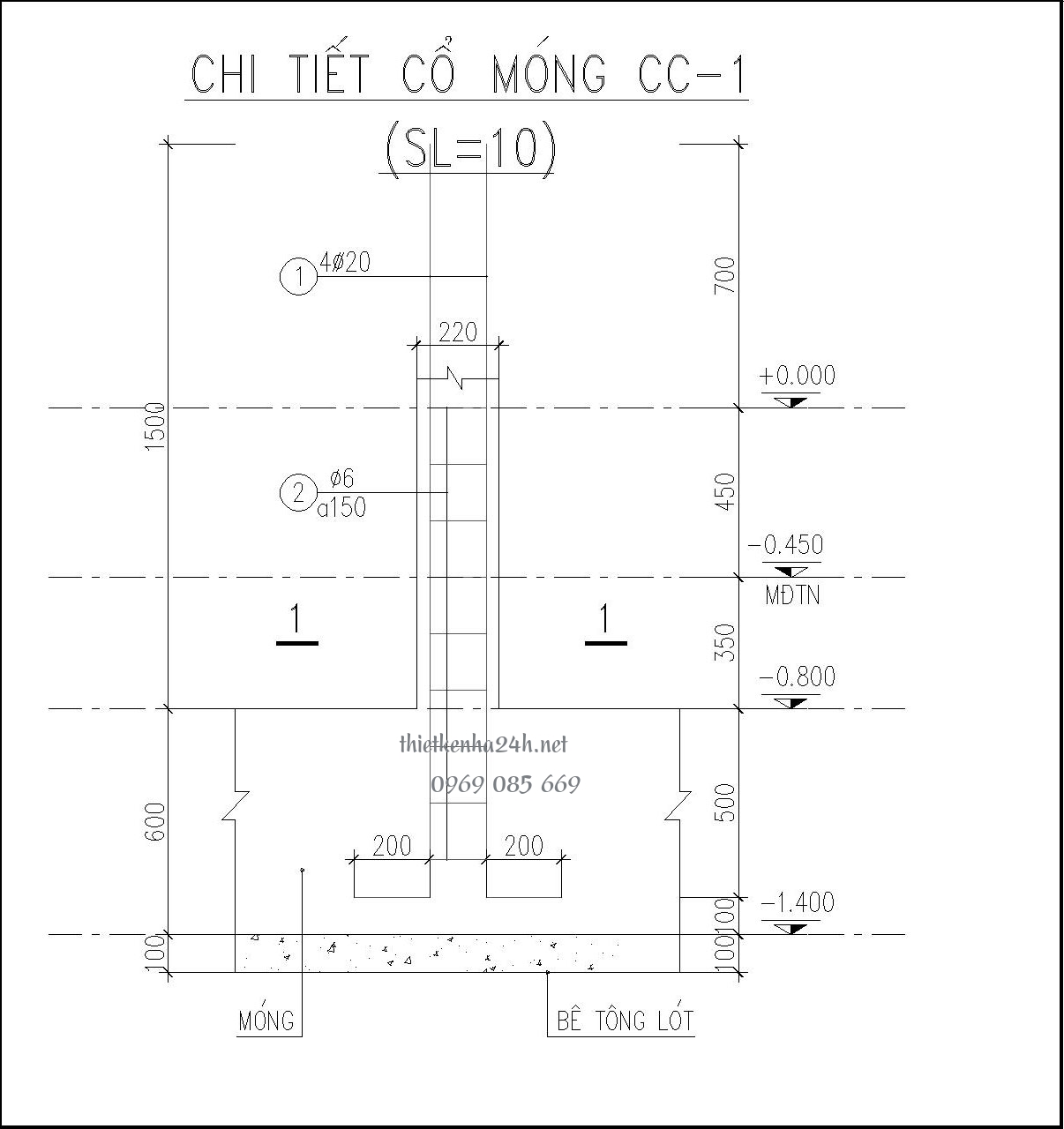 Hướng dẫn cách đọc chi tiết bản vẽ cổ móng 