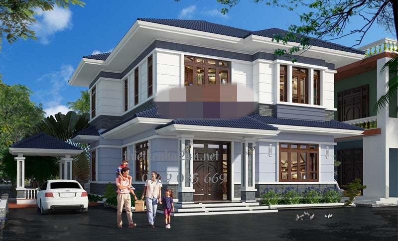 Nhà vuông với hệ thống mái thái phức tạp, đa dạng 