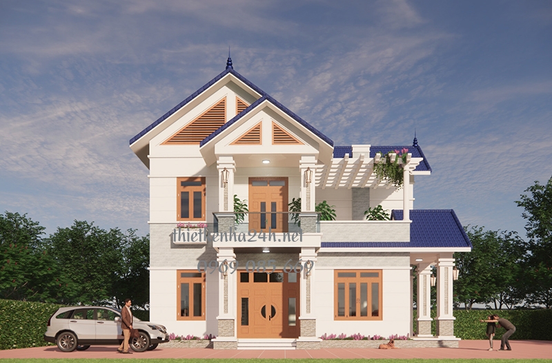 Mặt tiền được thiết kế với phong c&aacute;ch tối giản