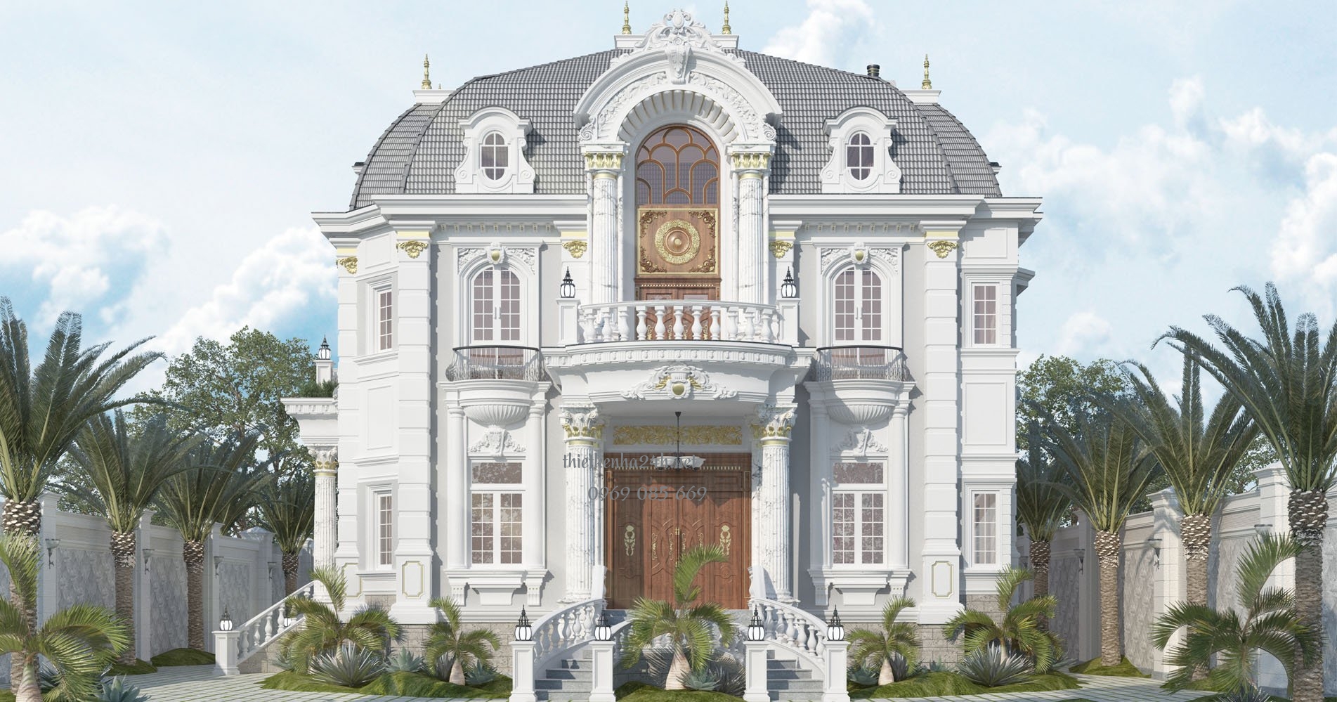 Biệt thự cổ điển phải đảm bảo tính đối xứng và cân bằng khi thiết kế