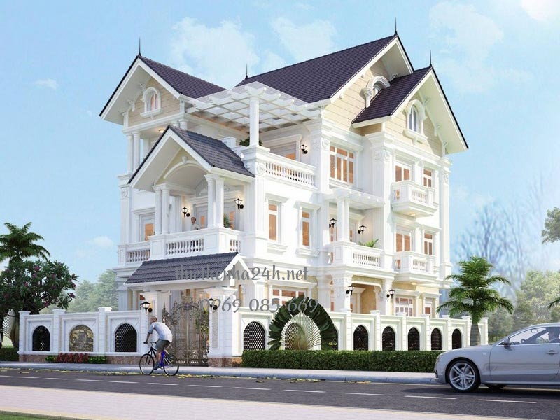 Biệt thự cổ điển 3 tầng đơn giản 