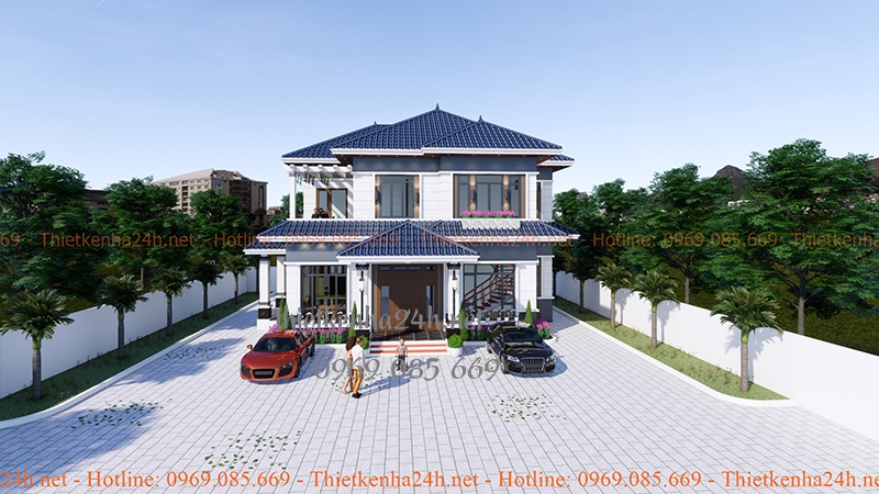 Biệt thự với mặt tiền bắt mắt, sang trọng&nbsp;