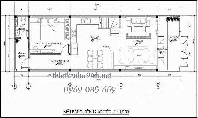 mặt bằng kiến tr&uacute;c nh&agrave; phố cấp 4