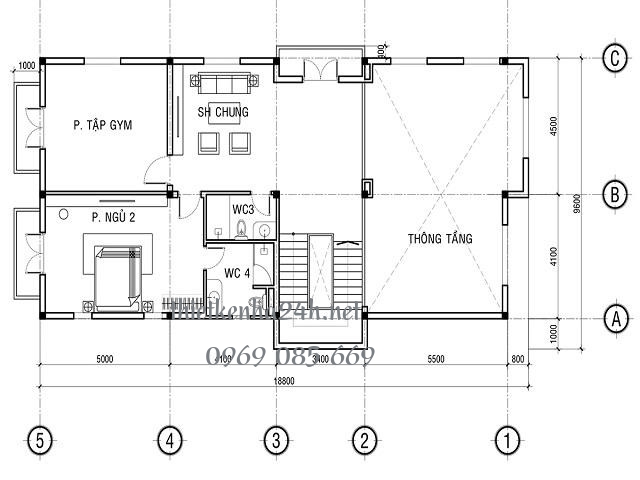 mặt bằng nhà phố hiện đại