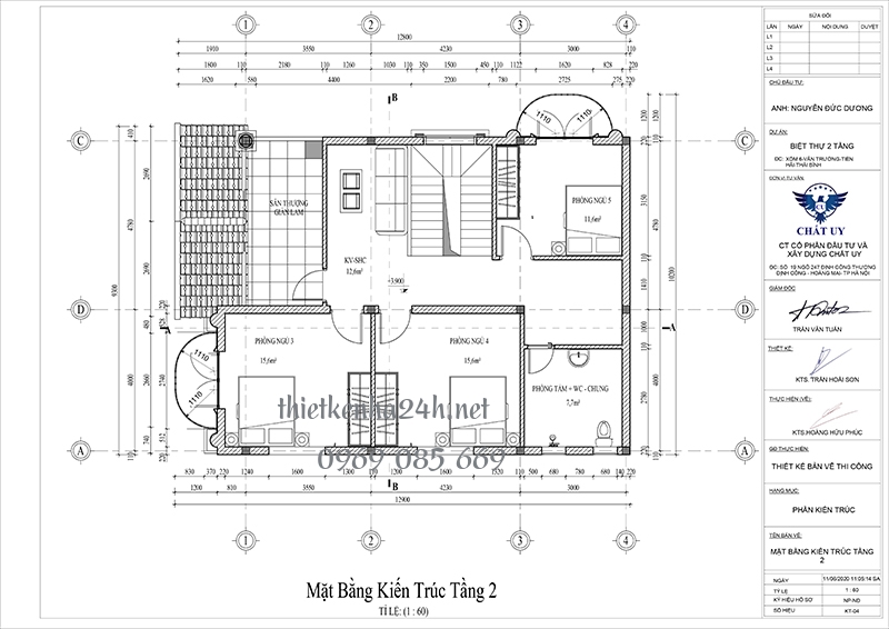C&ocirc;ng năng tầng 2 biệt thự 2 tầng 5 ph&ograve;ng ngủ 