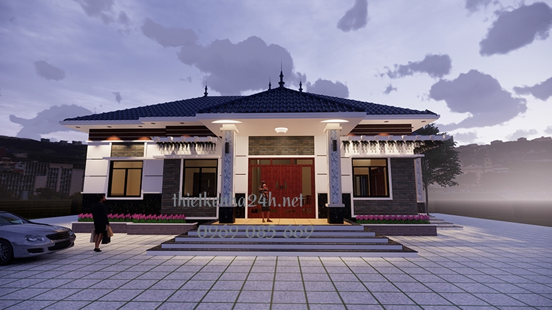 Mặt tiền ấn tượng với những chi tiết trang tr&iacute; mới mẻ
