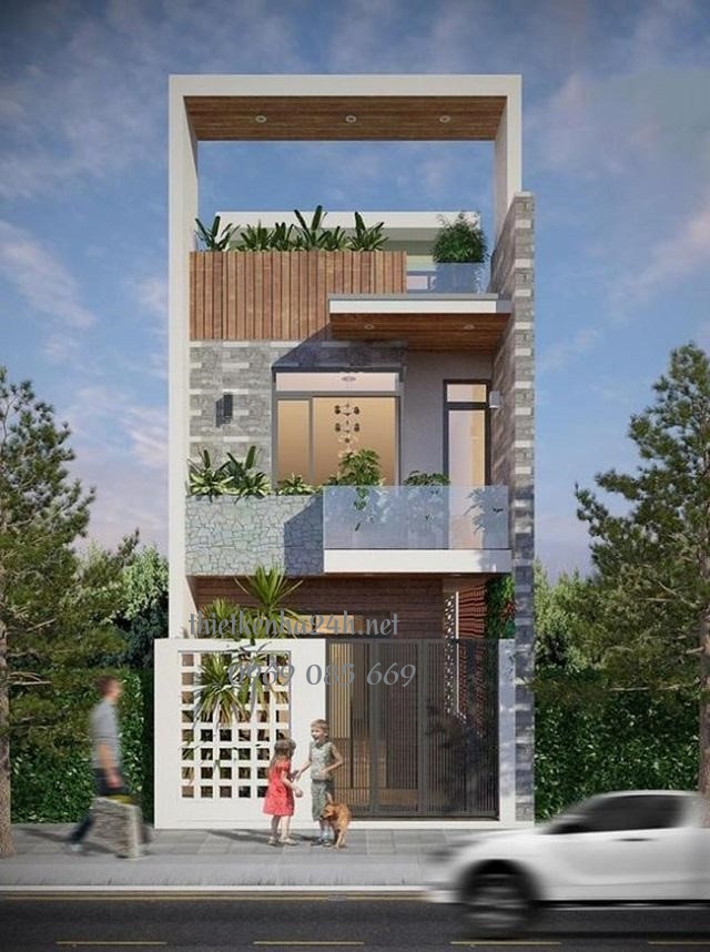 mặt tiền nhà phố đẹp 3 tầng