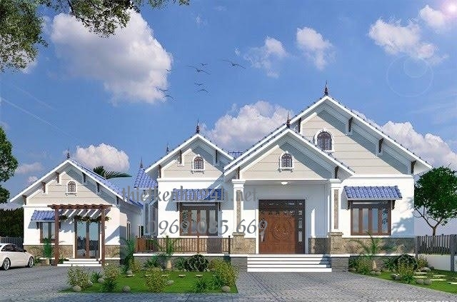 mẫu biệt thự 1 tầng m&aacute;i th&aacute;i