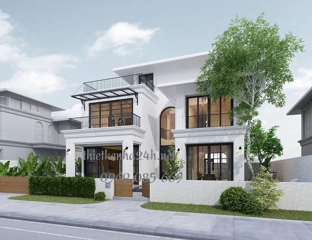 mẫu kiến tr&uacute;c biệt thự đẹp 2 tầng