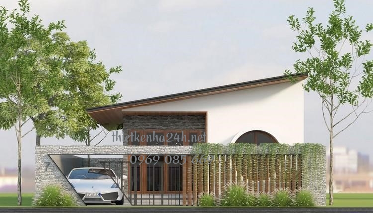 mẫu nh&agrave; cấp 4 hiện đại m&aacute;i ch&eacute;o