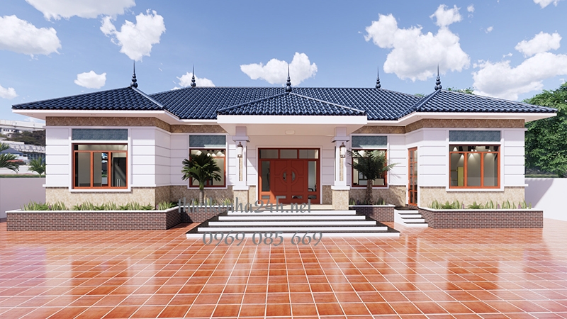 Bố tr&iacute; s&acirc;n vườn rộng r&atilde;i 