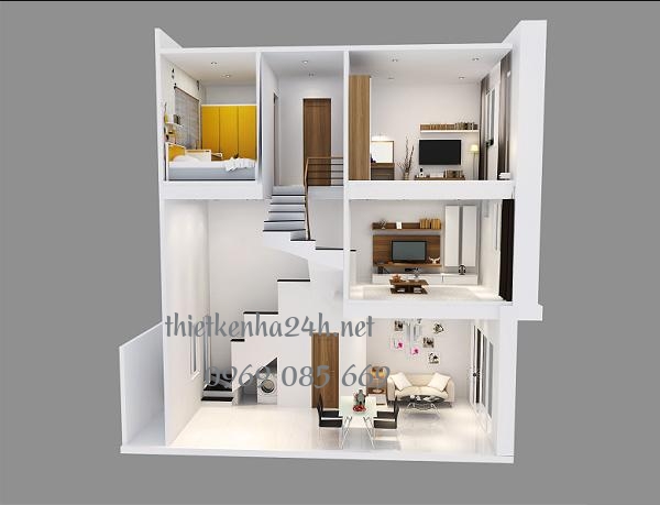 Nhà lệch tầng cũng là một kiểu thiết kế nhà vô cùng ấn tượng 