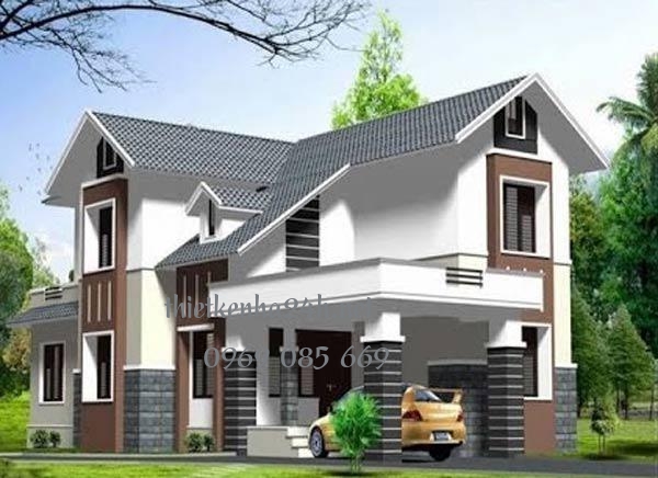Mẫu nhà chữ L 1 trệt 1 lầu 