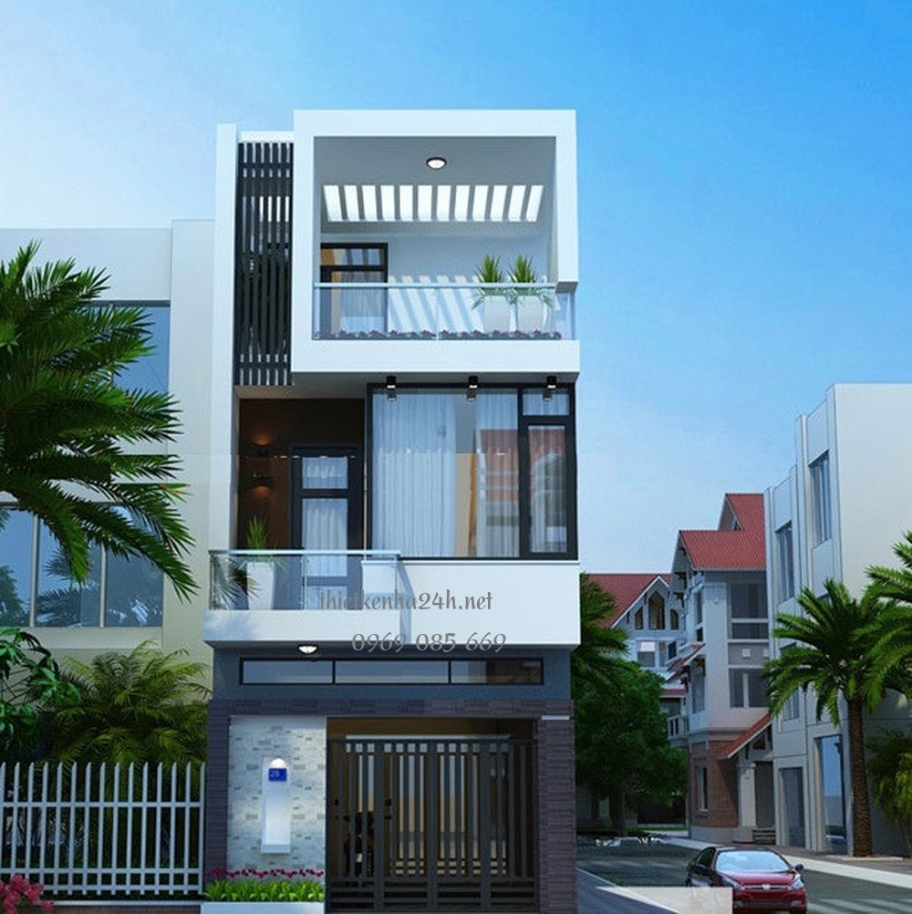 Thiết kế nhà phố 2 tầng 1 tum mang đến vẻ đẹp mới mẻ, tiện nghi 
