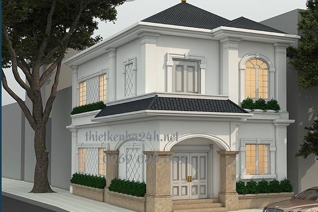 Mẫu thiệt thự mang vẻ đẹp tân cổ điển sang trọng và đường nét, hoạ tiết tinh tế, tỉ mỉ 