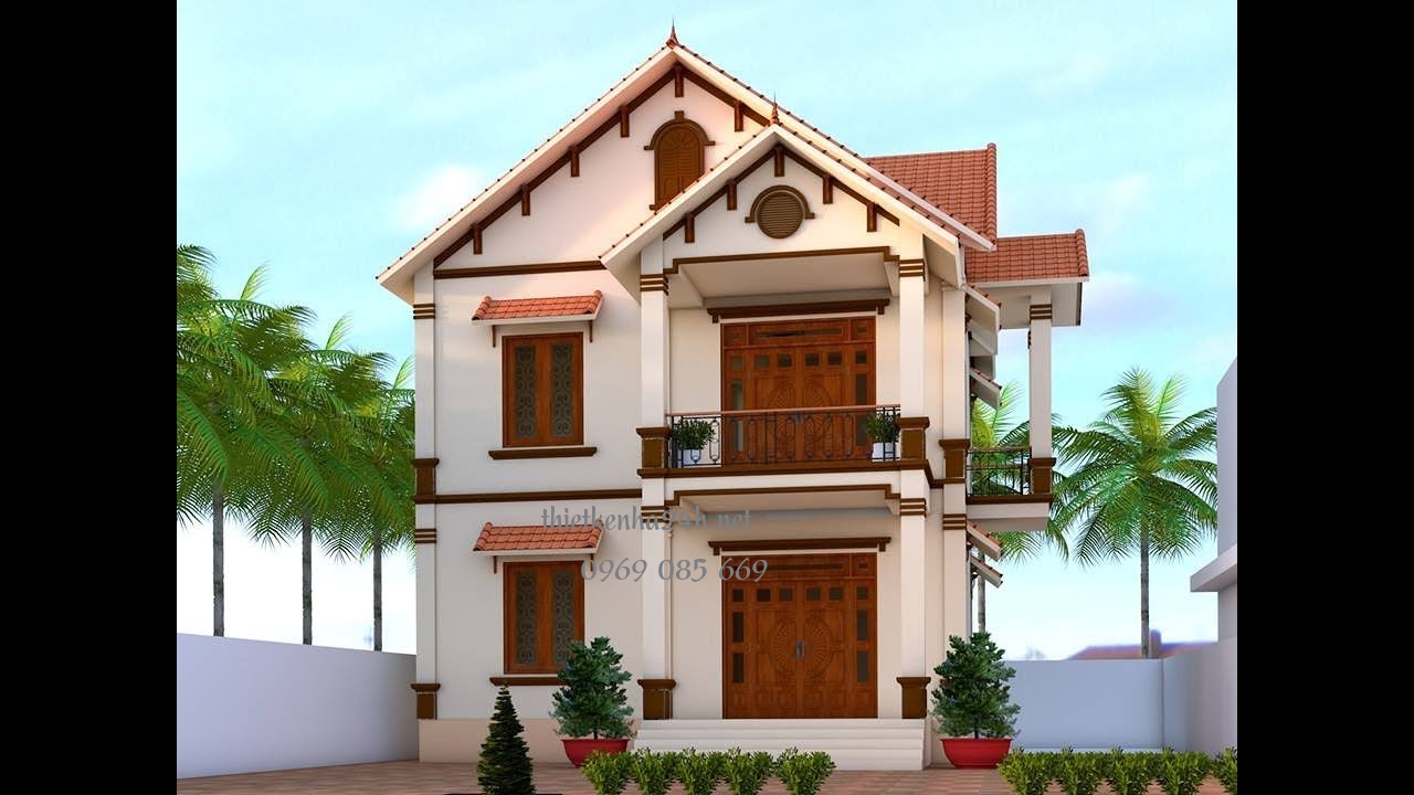 Nhà 2 tầng mái thái đẹp sang trọng 