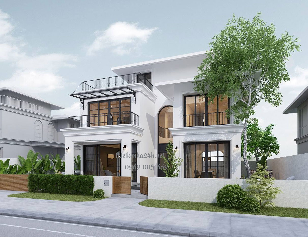 Chiêm ngưỡng mẫu biệt thự 2 tầng phong cách tân cổ điển 