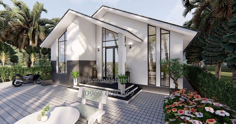 nh&agrave; cấp 4 kiểu biệt thự đẹp