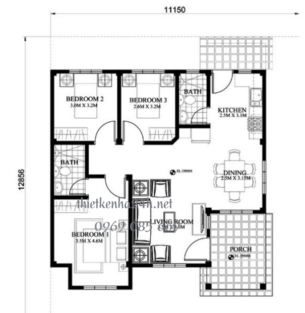 Phân chia, bố trí các vị trí phòng chức năng hợp lý 