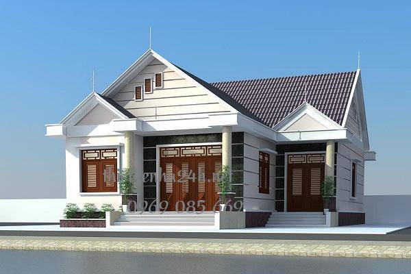 Nhà mái thái cấp 4 hình chữ L quen thuộc 