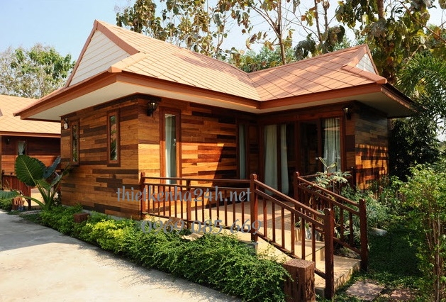 Nhà gỗ mái thái theo phong cách rustic 