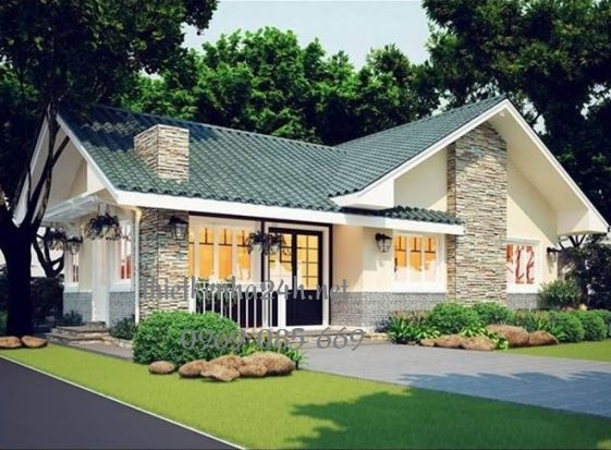 Mẫu nhà vườn mái thái 1 tầng đẹp, đơn giản