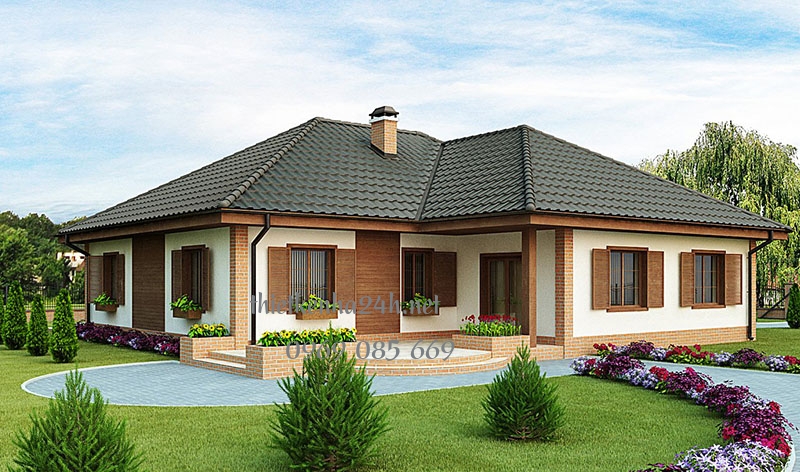 Nhà 1 tầng mái thái phổ biến 