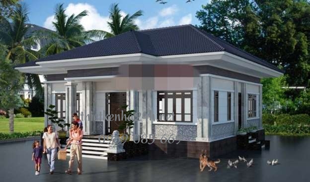 Không gian rộng rãi của nhà mái thái 1 tầng 