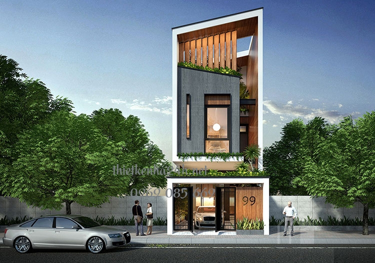 Mẫu nhà này có điểm đặc biệt đó chính là mái bằng thiết kế khá nổi bật 