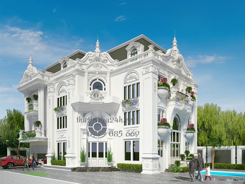 Biệt thự 2 tầng phong cách tân cổ điển đẹp