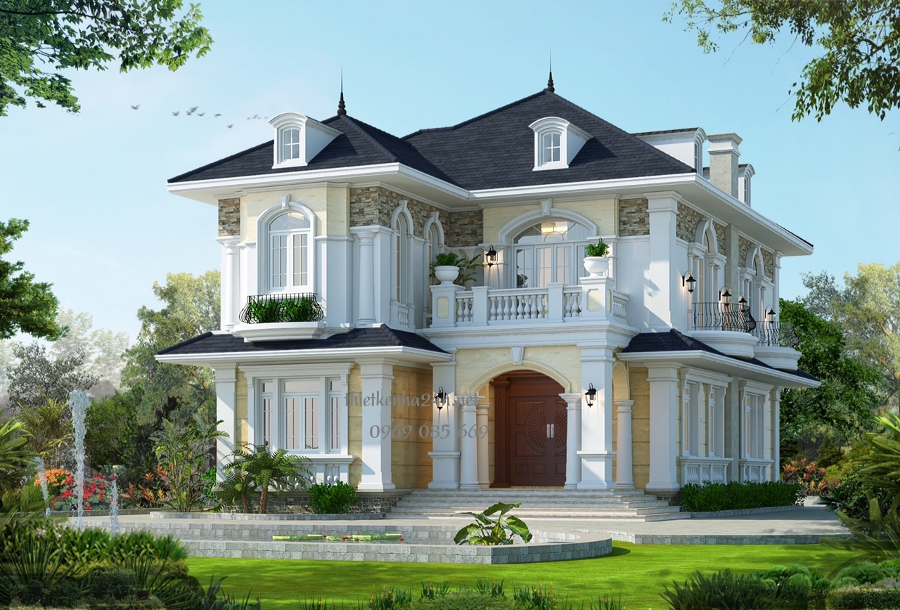 Biệt thự đẹp nhẹ nhàng với phong cách tân cổ điển quen thuộc Ảnh 23