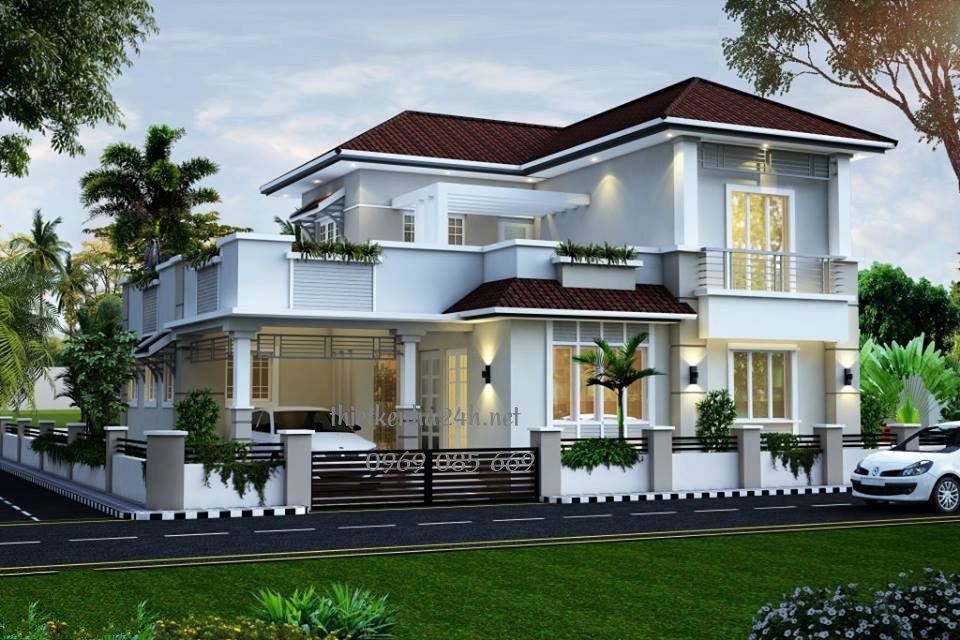 Mẫu biệt thự 2 tầng đẹp hiện đại 