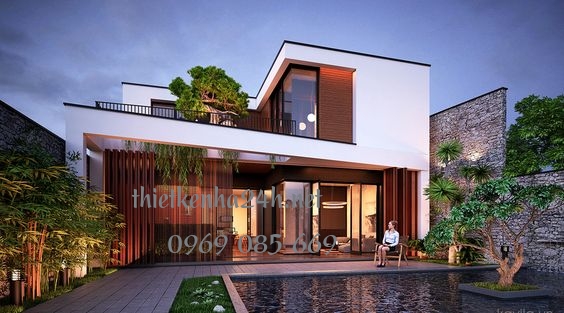 Biệt thự 2 tầng phong cách hiện đại