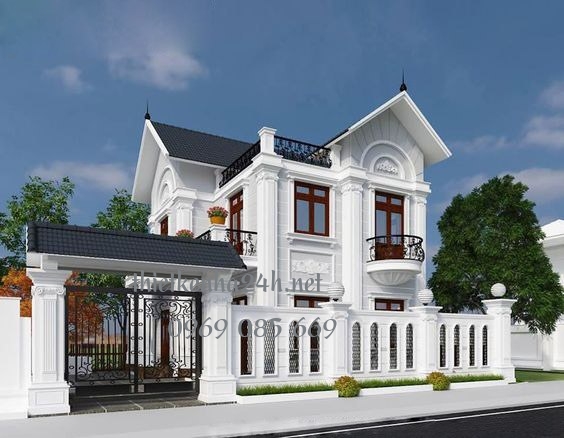 Mẫu thiết kế biệt thự 2 tầng phong cách tân cổ điển
