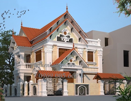 Mẫu biệt thự 2 tầng kiểu cổ điển