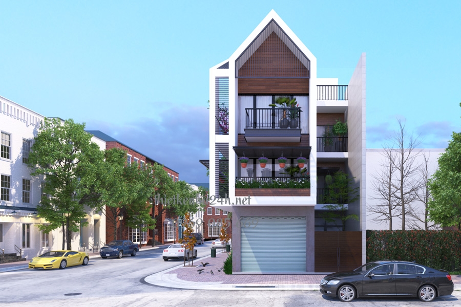 Biệt thự mini ở phố với 2 mặt tiền xanh lãng mạn 