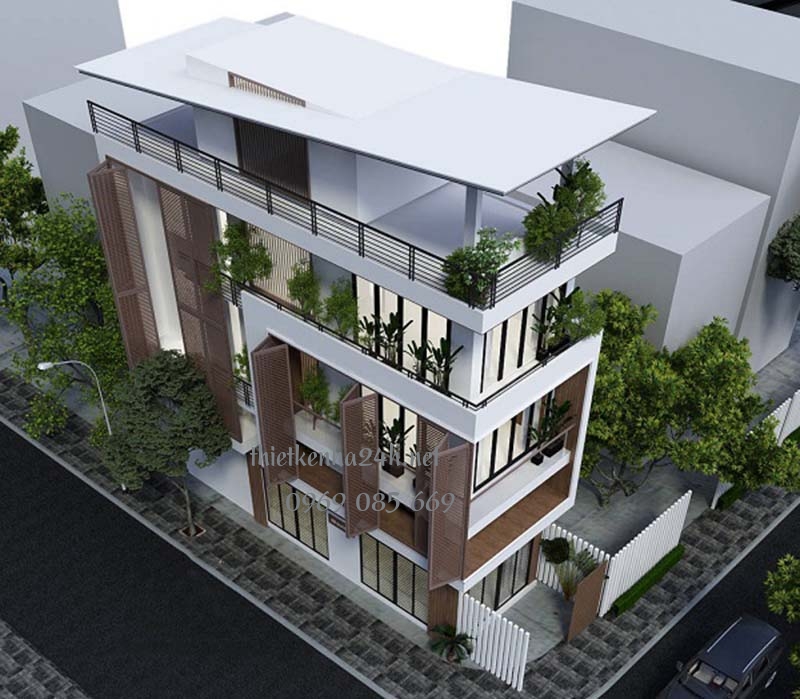 Sự giao thoa giữa không gian xanh mát cũng như chất liệu gỗ công nghiệp giúp cho mẫu thiết kế hiện đại nhưng cũng rất tinh tế 