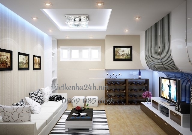ph&ograve;ng kh&aacute;ch biệt thự hiện đại