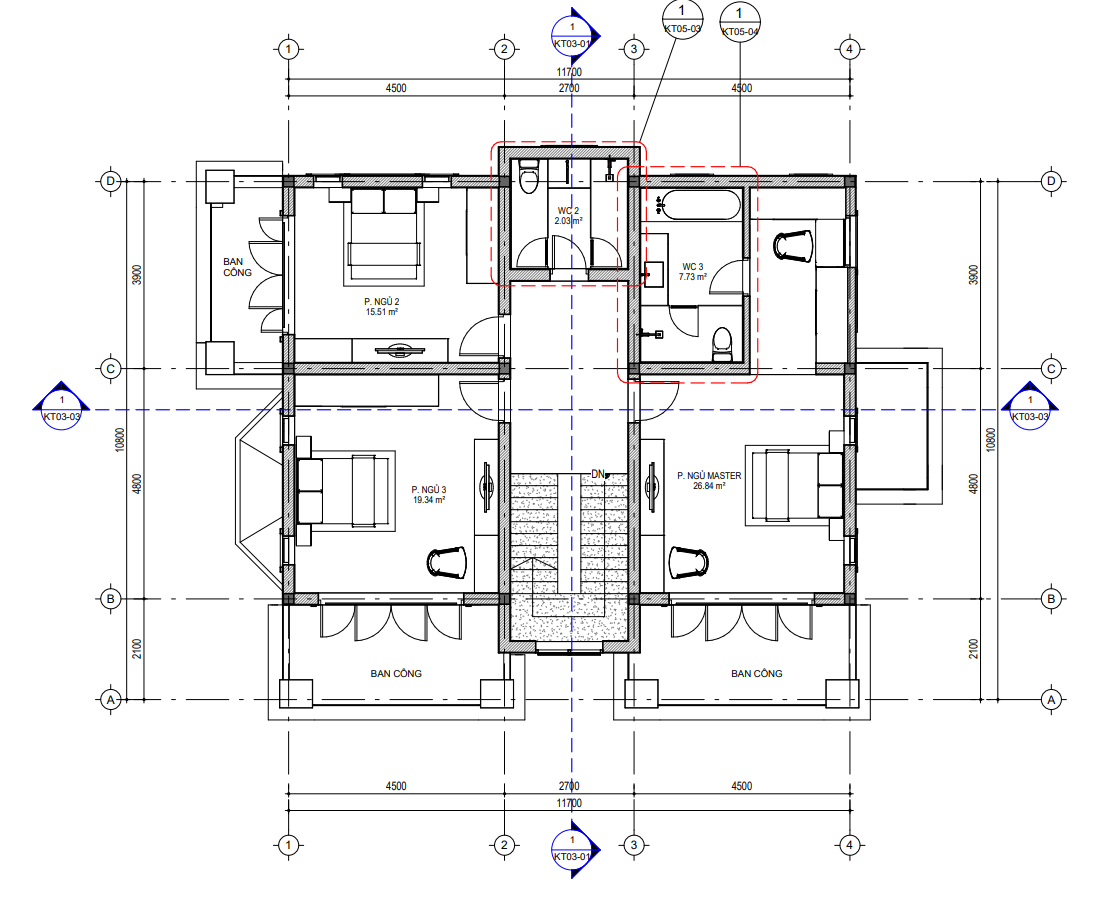 Bản vẽ chi tiết tầng 2