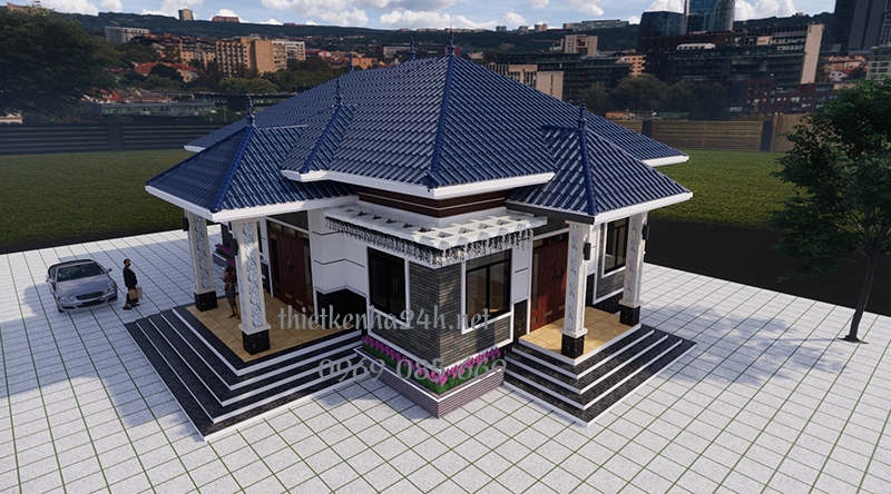Thiết kế m&aacute;i th&aacute;i cầu kỳ v&agrave; ấn tượng