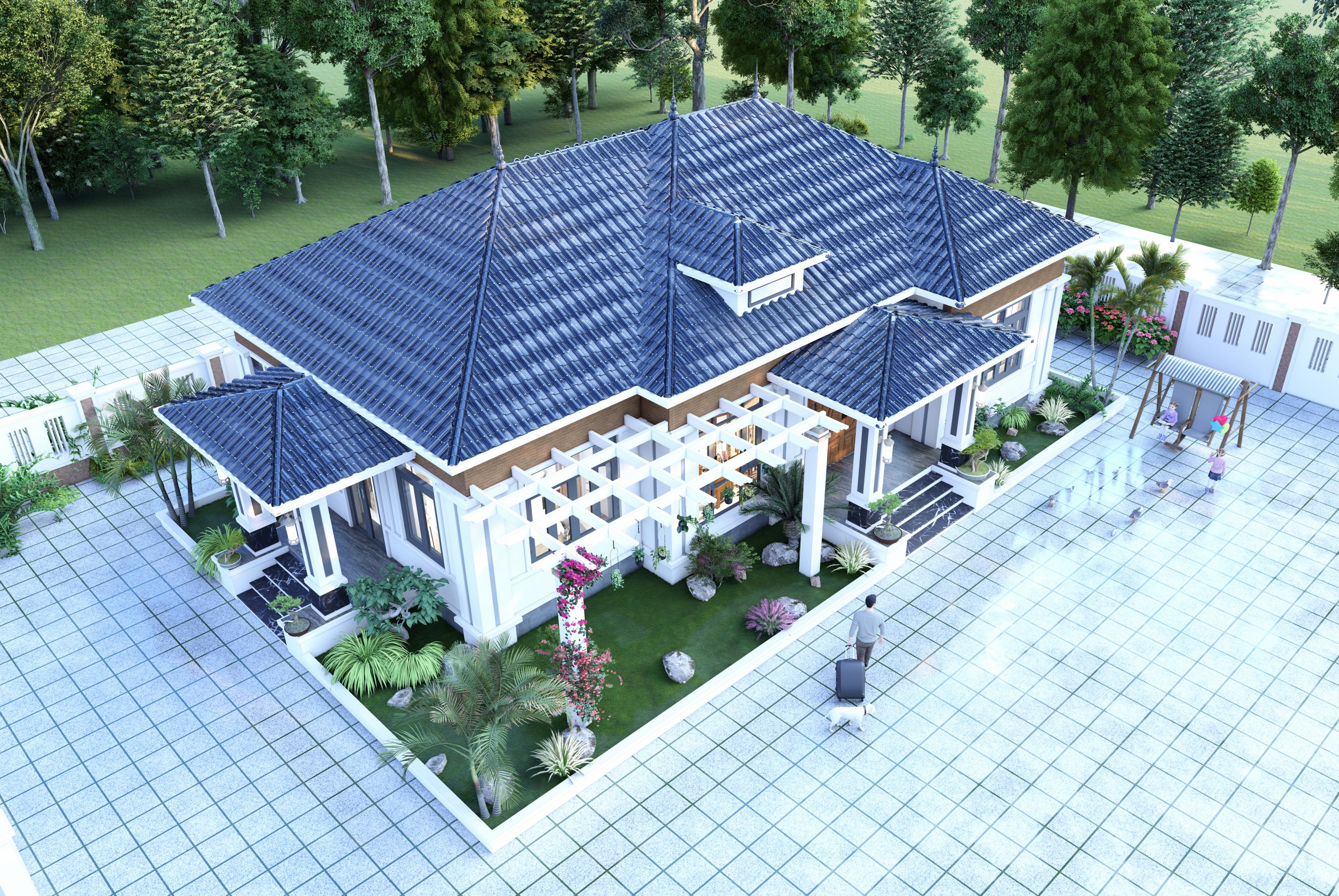 Hệ thống m&aacute;i Nhật gi&uacute;p tổng thể ng&ocirc;i nh&agrave; trở n&ecirc;n sang trọng