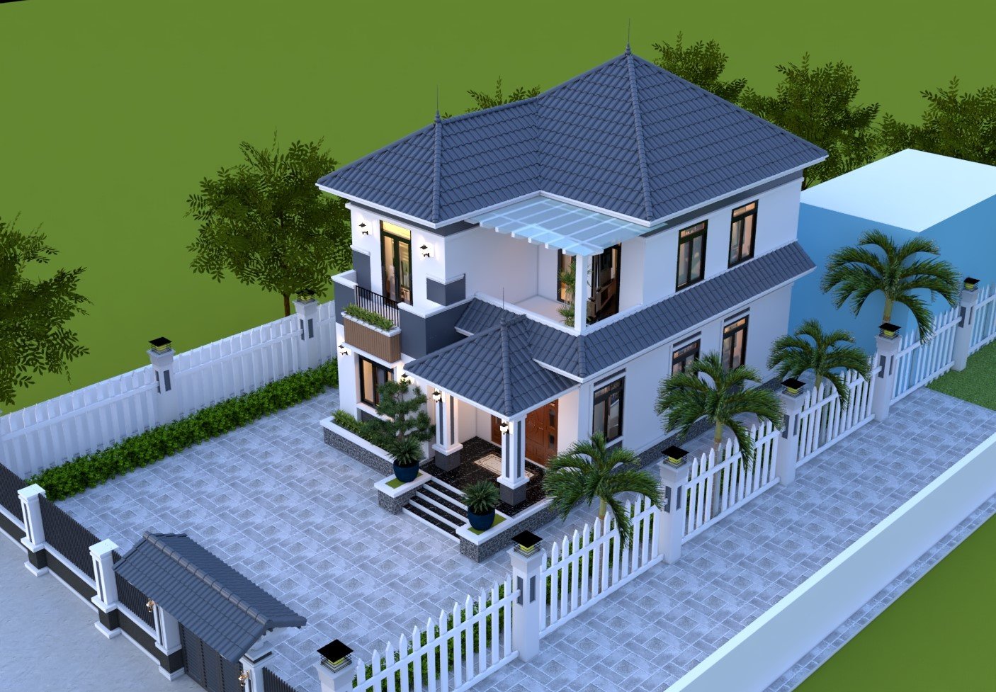 Phần m&aacute;i Nhật c&oacute; độ dốc vừa phải&nbsp;